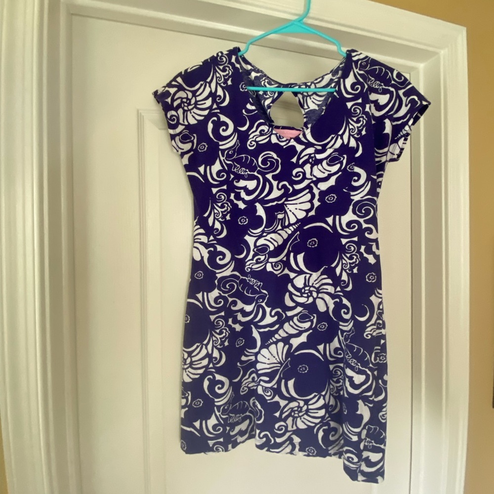 Lilly Pulitzer Purple & White T-shirt Dress - Picture 2 of 9